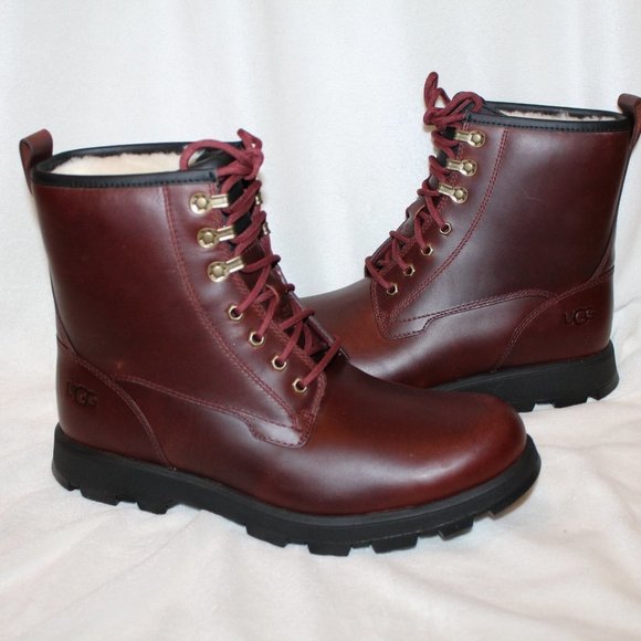 NIB UGG MEN'S WATERPROOF LEATHER SHEARLING‎ LINED ANKLE WORK WINTER BOOTS - Picture 3 of 10